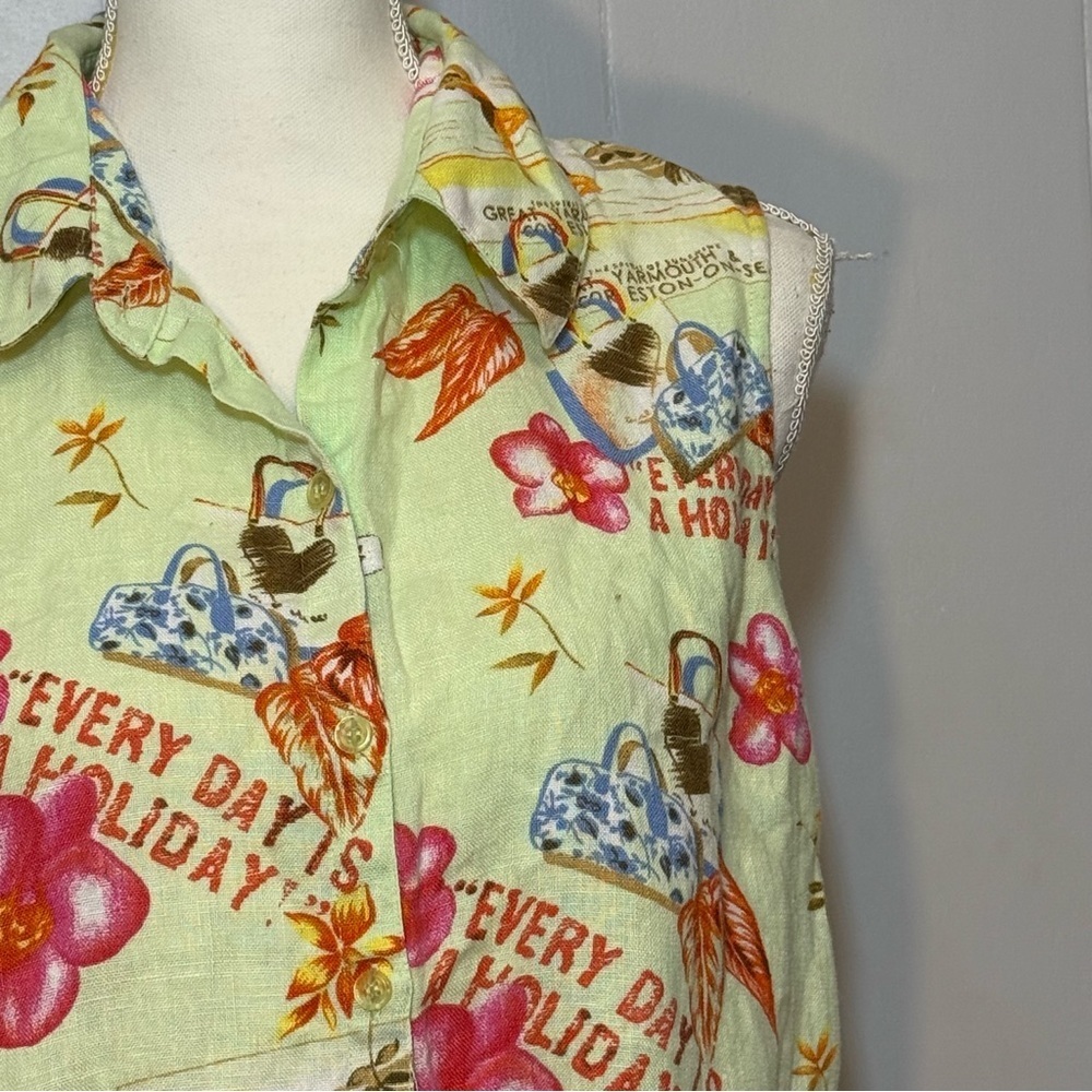 Dandy by Andi M. Linen Tie-Front Vacation Top - Picture 11 of 14
